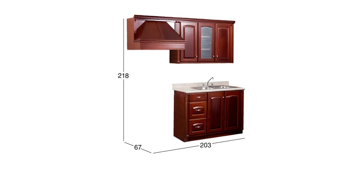 Cocina 200 cm Imperio Café
