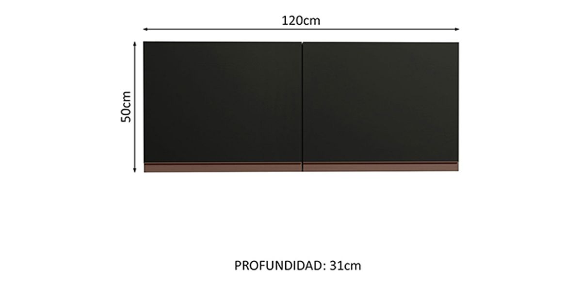 Gabinete Superior 120 cm Reims Negro