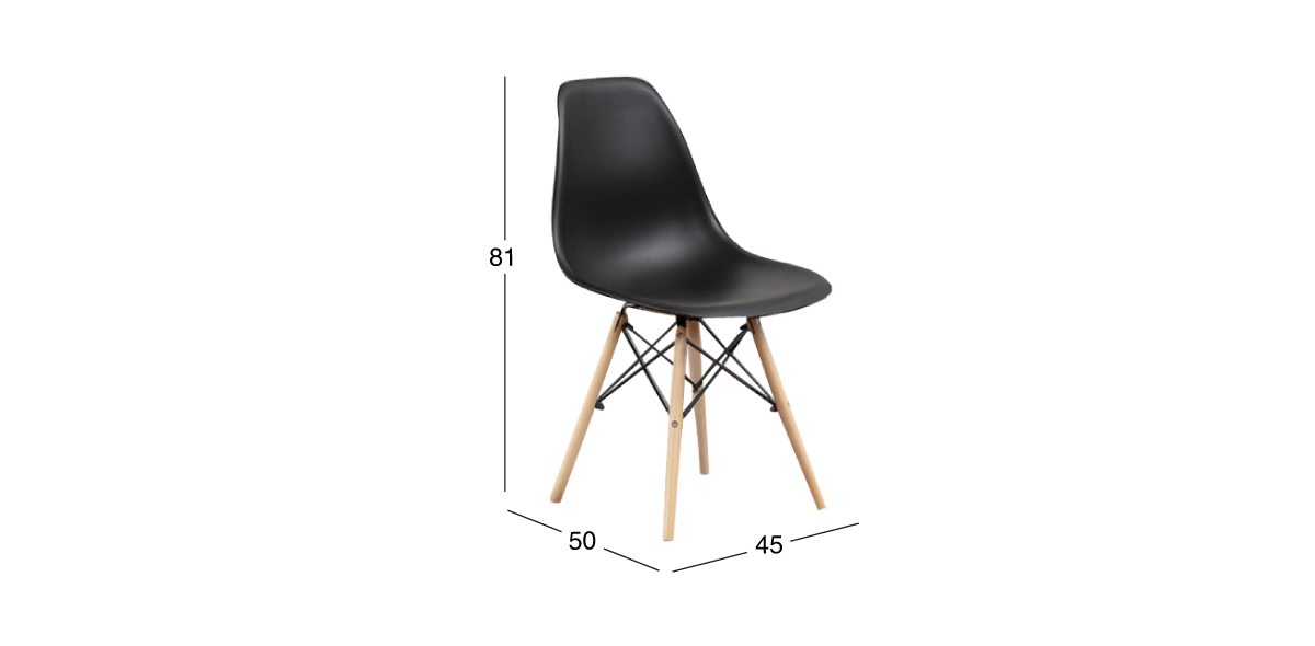 Juego de 4 Sillas Atlas In Negro