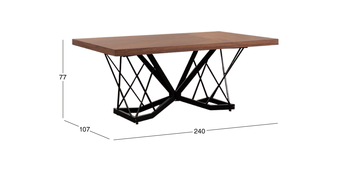 Mesa Comedor 240 x 107 cm Piastri Café