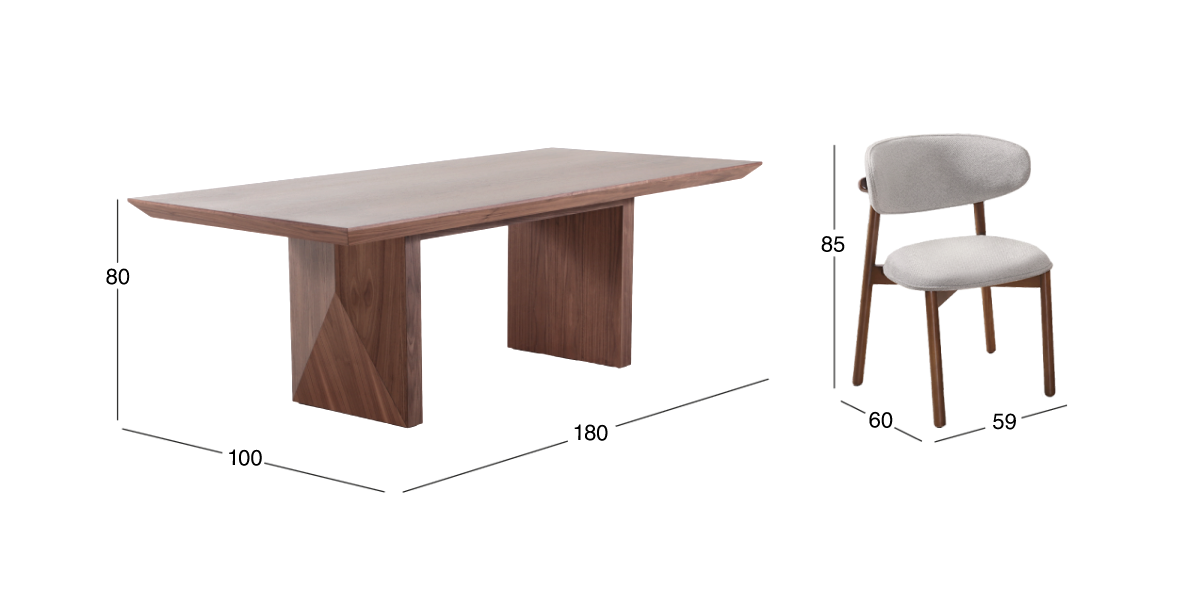 Comedor Spezza y 6 Sillas Lynnea Beige