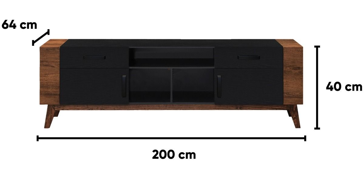 Mesa TV Velor Negro