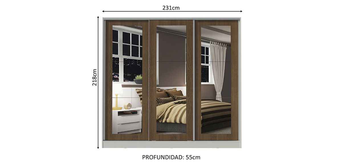 Armario 231 cm Edward Café