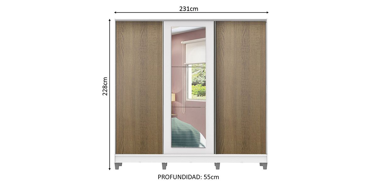 Armario 231 cm Eithan Café