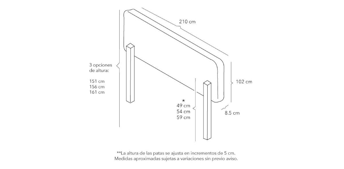 Cabecera King Size Altura Regulable Argos Beige