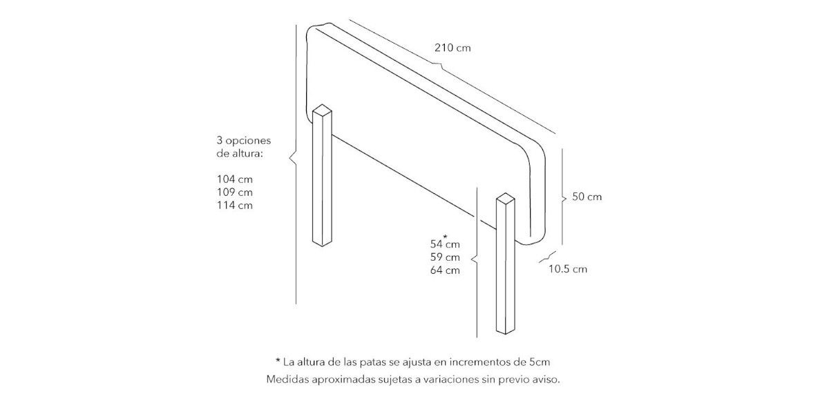 Cabecera King Size Altura Regulable Logan Rosa