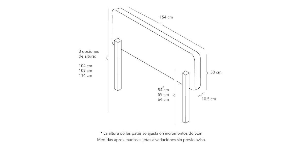 Cabecera Queen Size Altura Regulable Logan Azul