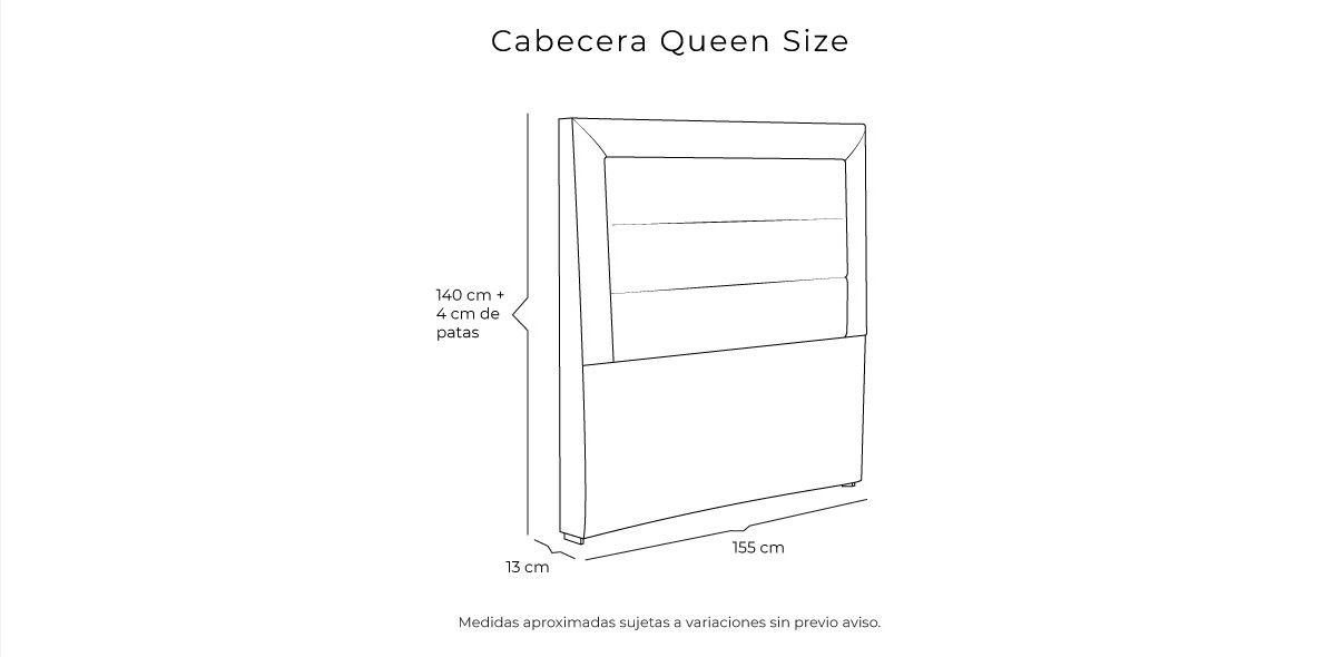 Cabecera Queen Size Blend Gris