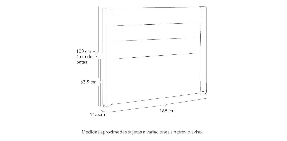 Cabecera Queen Size Lugo Gris