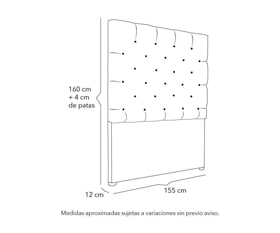 Cabecera Queen Size Calgary  Negro