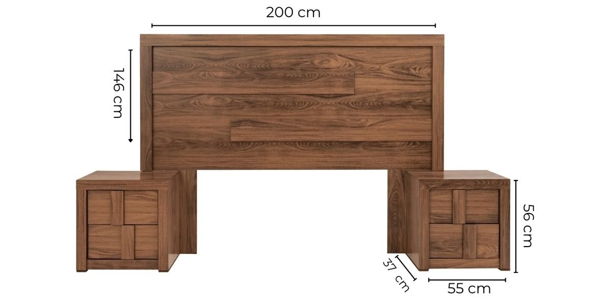 Cabecera King Size Alba Parota 3 Piezas