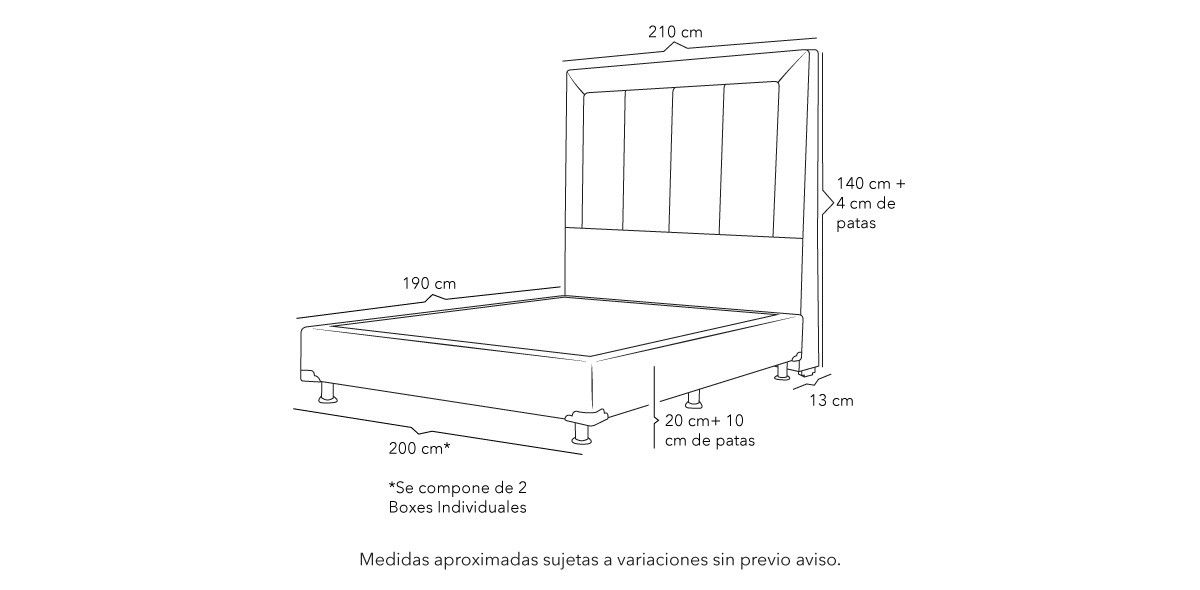 Cama King Size Nizza Gris