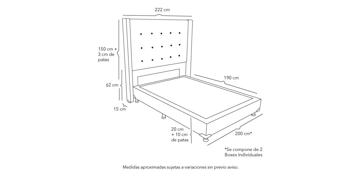 Cama King Size Titan Gris