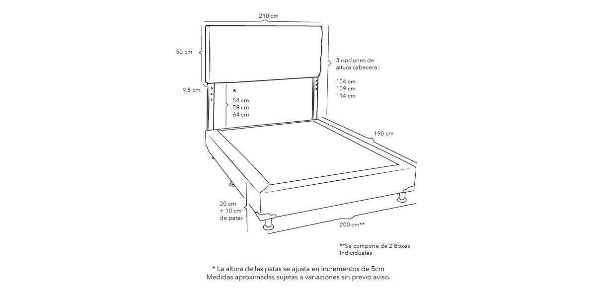 Cama King Size Bilbao Negro II