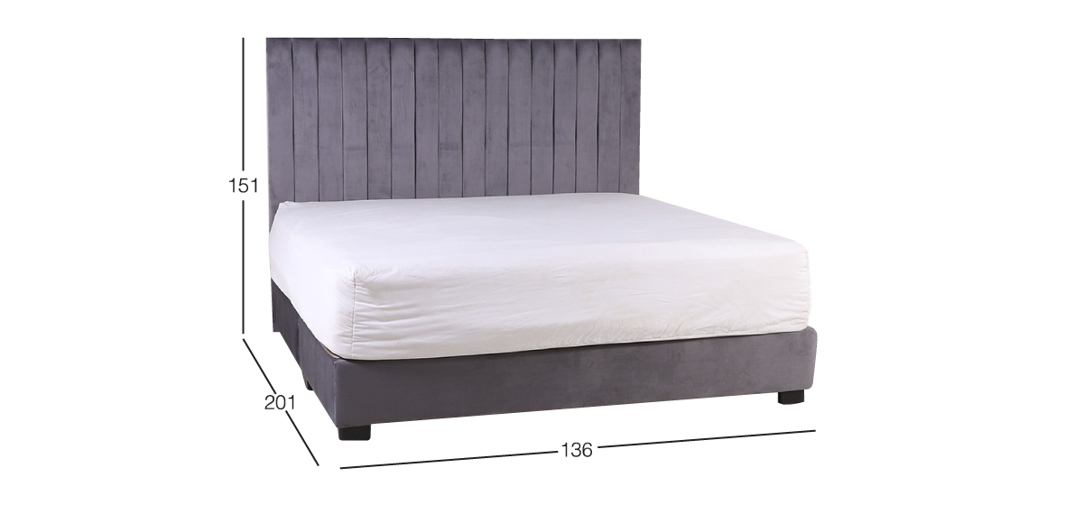 Cama Matrimonial Megan Gris 