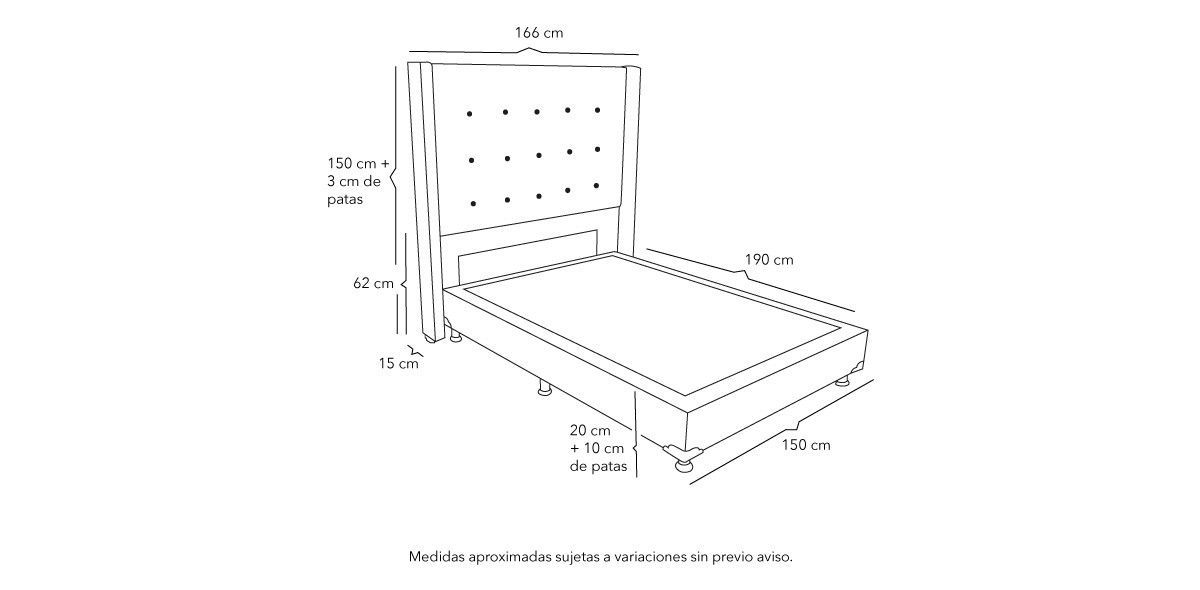 Cama Queen Size Titán Azul