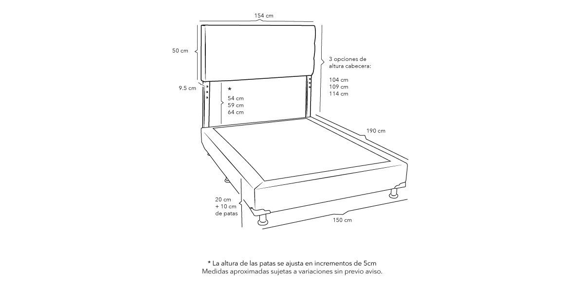 Cama Queen Size Bilbao Beige