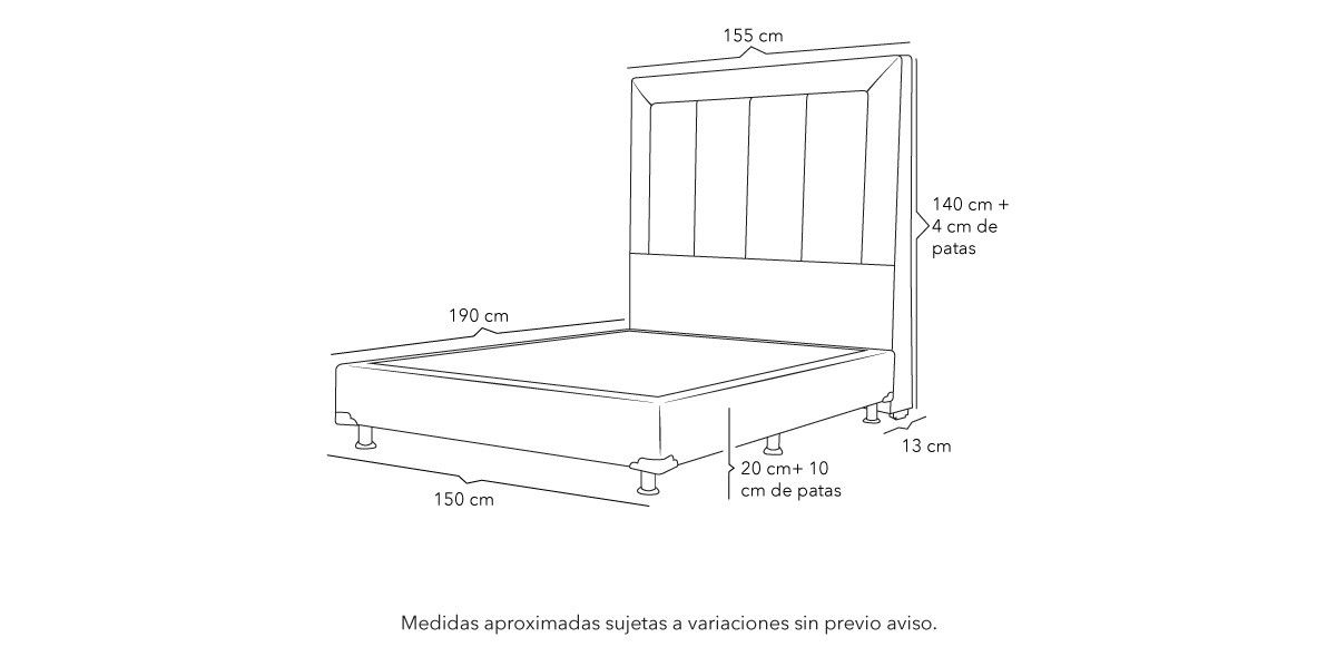Cama Queen Size Nizza Negro