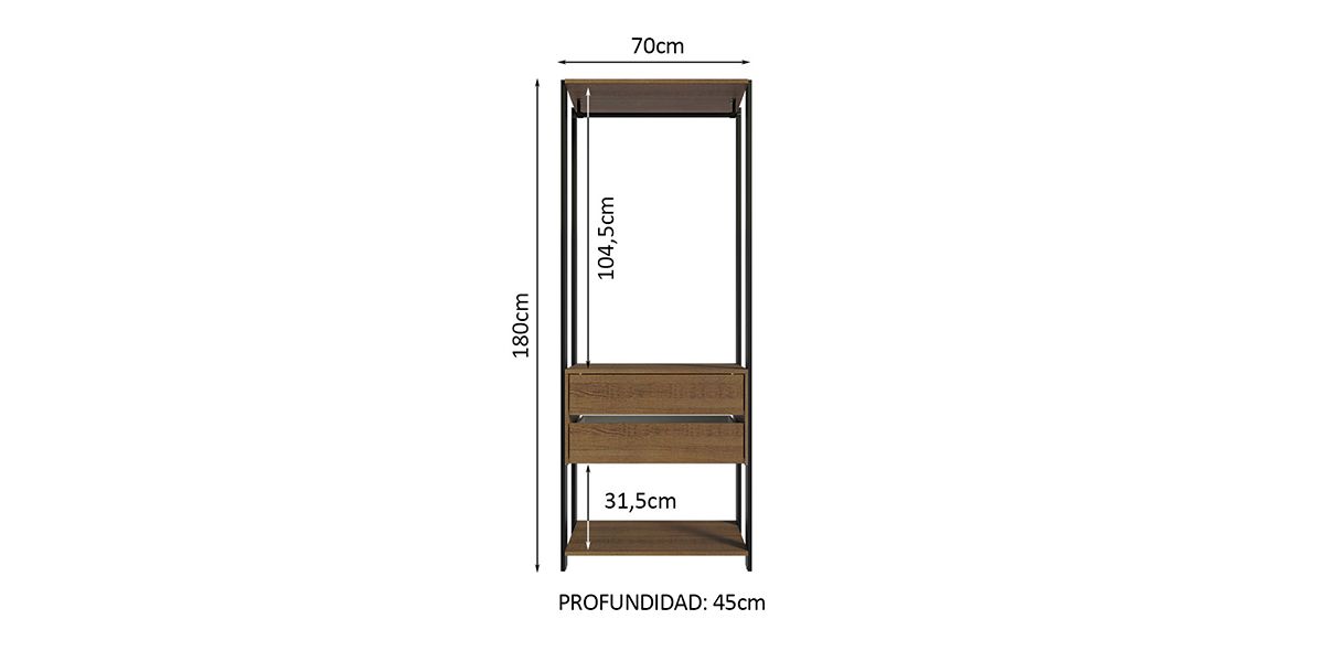 Closet 70 cm Valencia Café