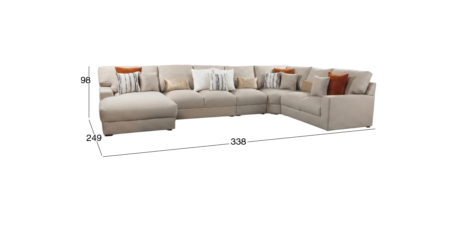 Sala Modular Izquierda 7 Piezas Amira New Beige