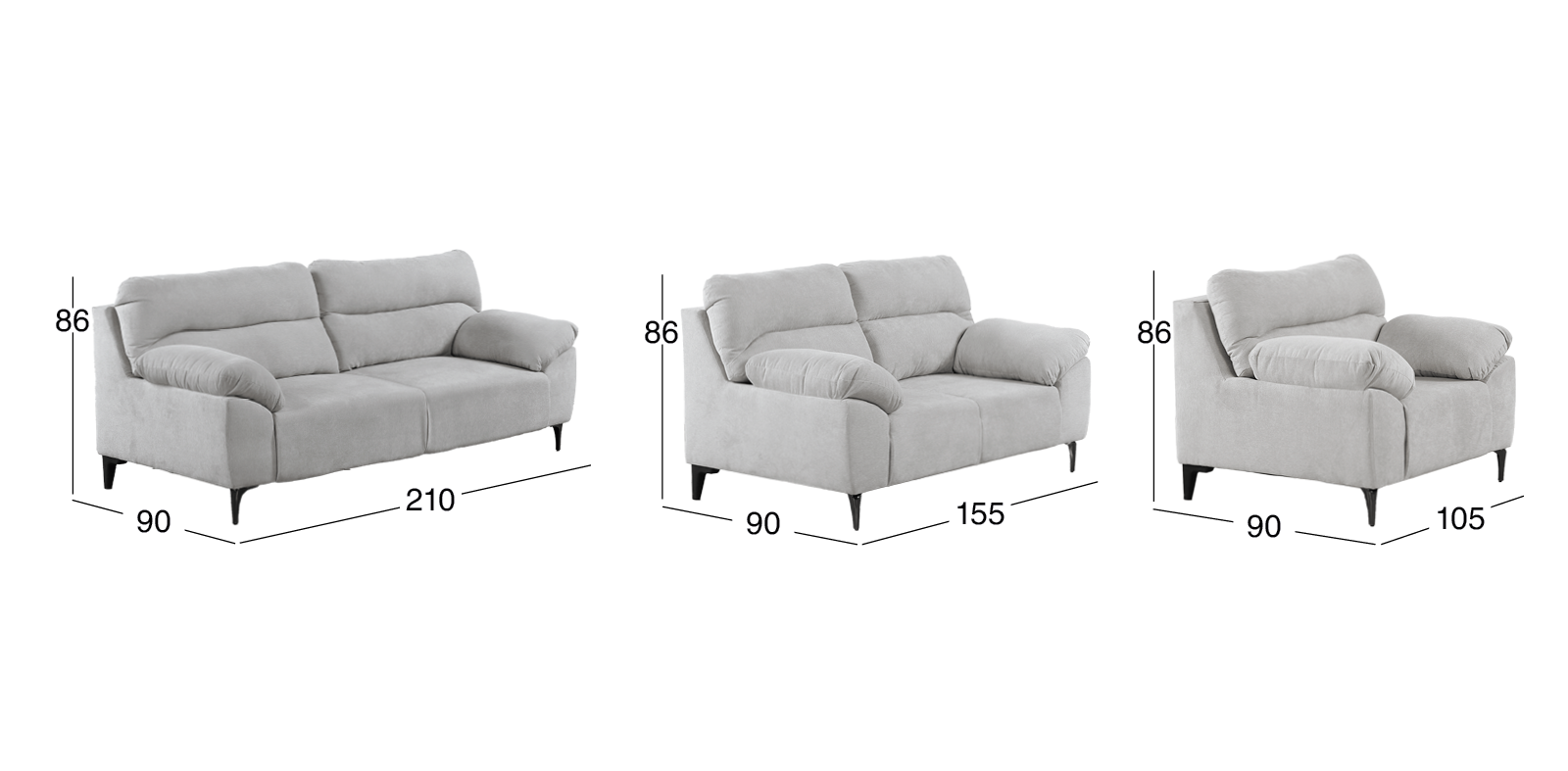 Sala Linka Beige 3 Piezas
