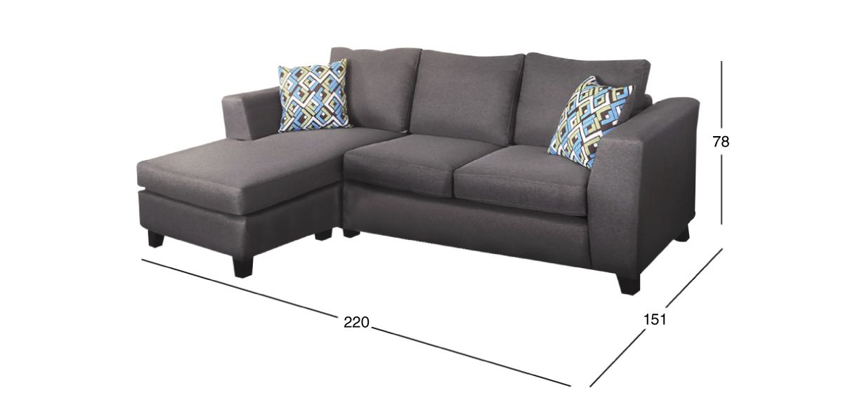 Sala en L Simplicity Gris