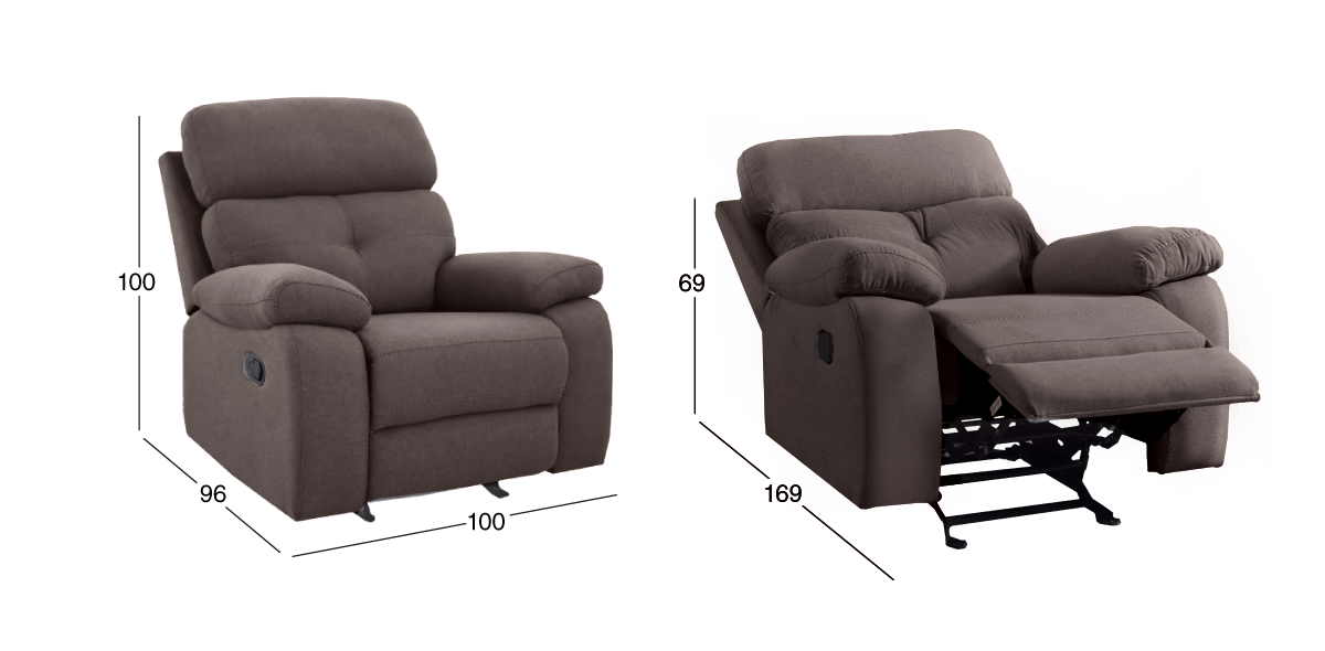 Sillón Reclinable con Mecedora Toronto Café HS