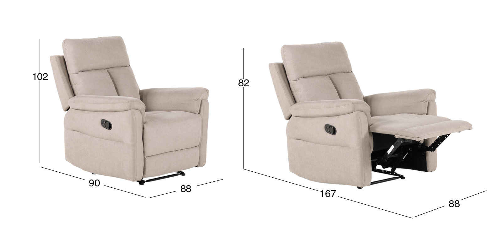 Sillón con Reclinable Gwen Café HS