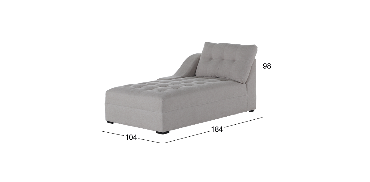 Sillón Largo Brazo Izquierdo Zonet Beige