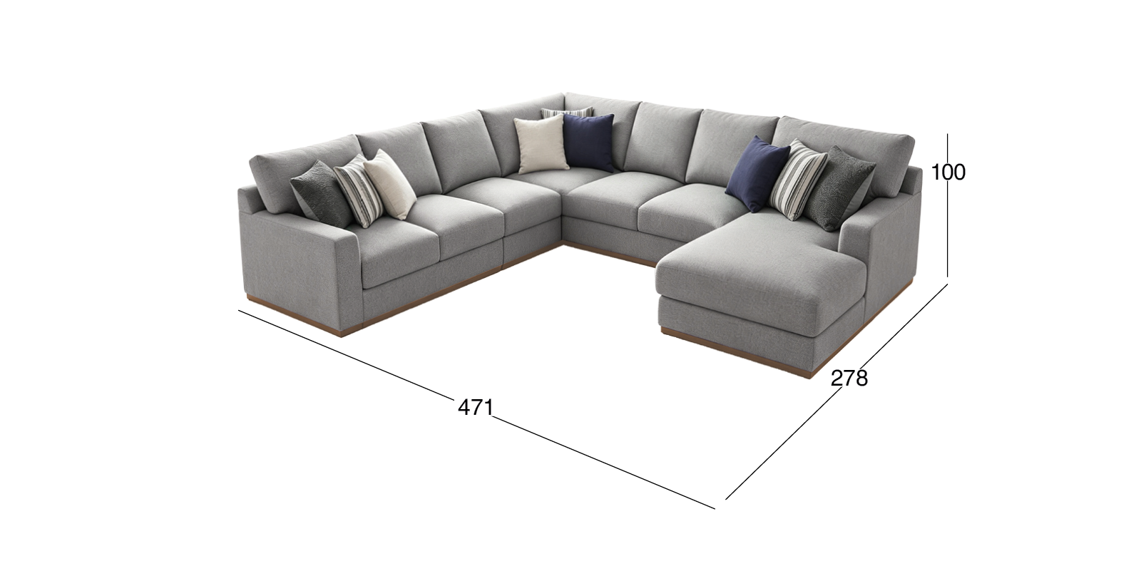 Sala Modular Harlan Gris Oscuro