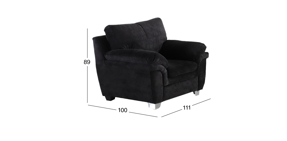 Sillón de Microfibra Tennessee Negro