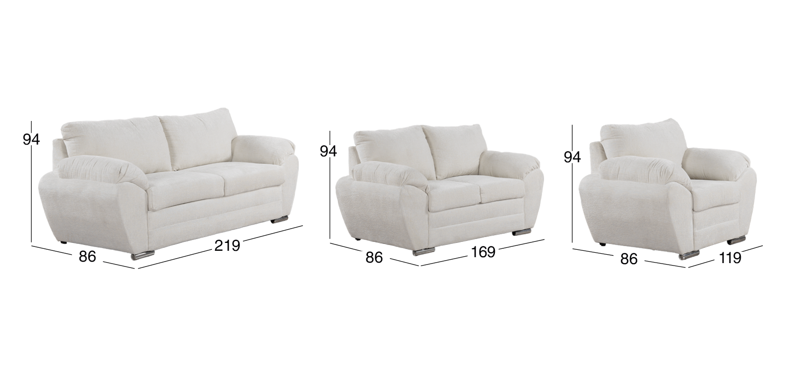 Sala Sonic High Beige 3 Piezas