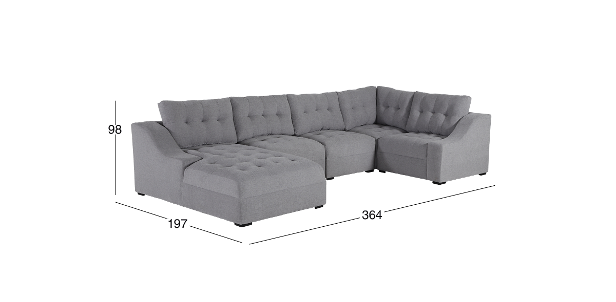 Sala Modular  Zonet Gris 5 Piezas
