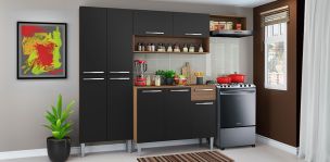 Cocina Integral Emily Top 229 cm Negro