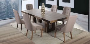 Comedor 240 cm Anka con 6 Sillas Atenea Café