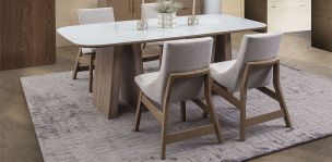 Comedor Tirsa Casa Anahi con 4 Sillas Gris