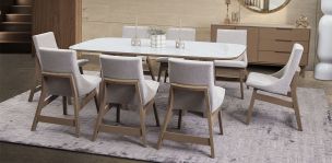 Comedor Tirsa Casa Anahi con 8 Sillas Gris