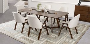 Comedor Valenza con 6 Sillas Beige