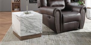 Mesa Lateral Cuadrada Birmania Blanco