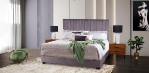 Cama King Size Megan Gris 