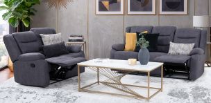 Sala de Dos Sofás 2 Plazas con Reclinables Nori Gris