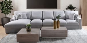 Sala Modular Izquierda Amira Gris 4 Piezas