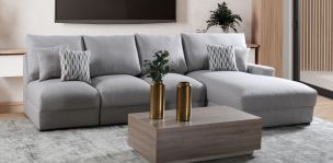 Sala Modular Derecha Amira Gris 3 Piezas