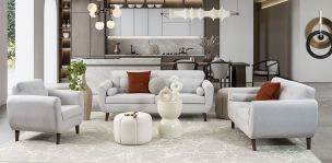 Sala Monet Gris Claro 3 Piezas