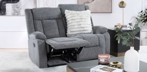 Sofá 2 Plazas con Reclinables Isabelle Gris HS