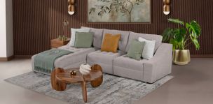 Sala Modular Izquierda Zonet Beige 3 Piezas
