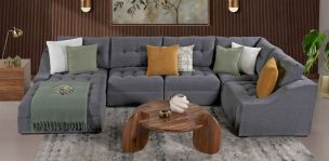 Sala Modular Zonet Gris Oxford 5 Piezas