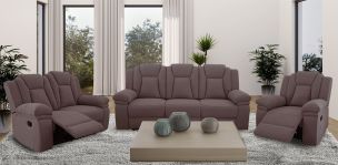 Sala con Reclinables Montreal Café 3 Piezas