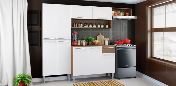 Cocina Integral Emily Top 229 cm Blanco