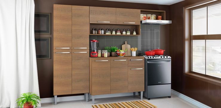 Cocina Integral Emily Top 229 cm Café